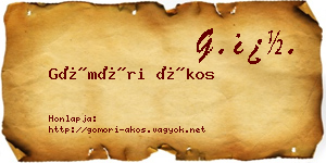 Gömöri Ákos névjegykártya